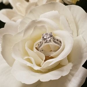 Round Cut CZ  Sterling Silver Ring